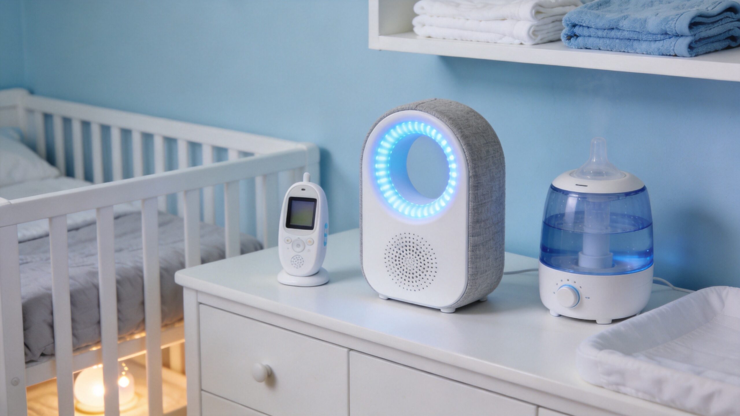 Baby sleeping with white noise